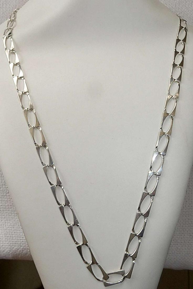 Art Deco Mexico MV-43 silver sterling 925 link chain necklace, signed, 25 gr. (1 of 5)