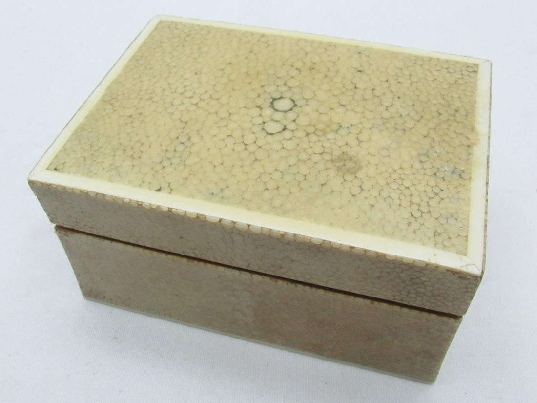 Rare! Wooden Box Coated in Real Shark Skin (Shagreen) (1 of 9)