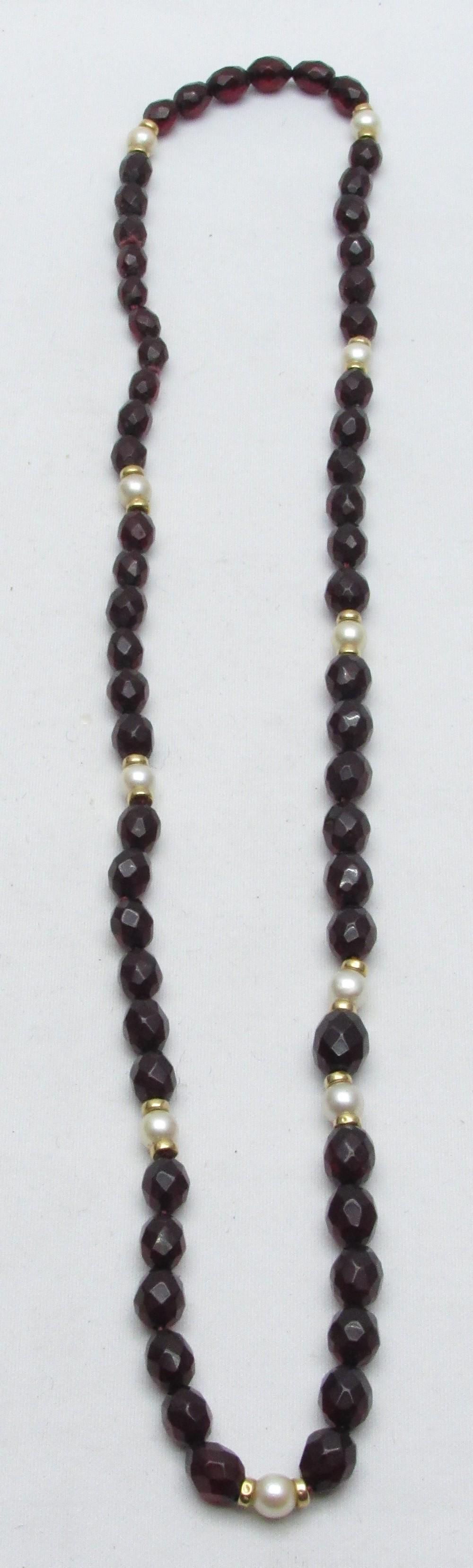 Cherry Amber Bakelite Necklace With Pearls And Gold Hoops (1 of 7)