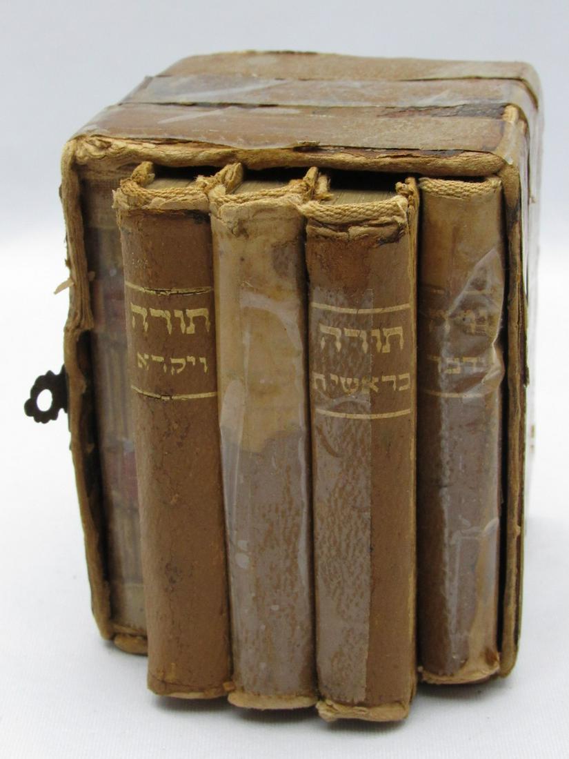 A Set Of Miniature Bible Books From The Library Of Rabbi Chaim Avraham Eli-Har Landa (Son Of Rabbi (1 of 8)