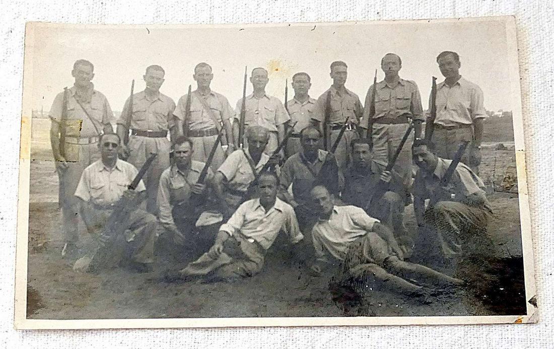 Orig. group photo of members of Etzel organization, Eretz Israel, 1940â€™s, Tel-Aviv, PC size (1 of 4)