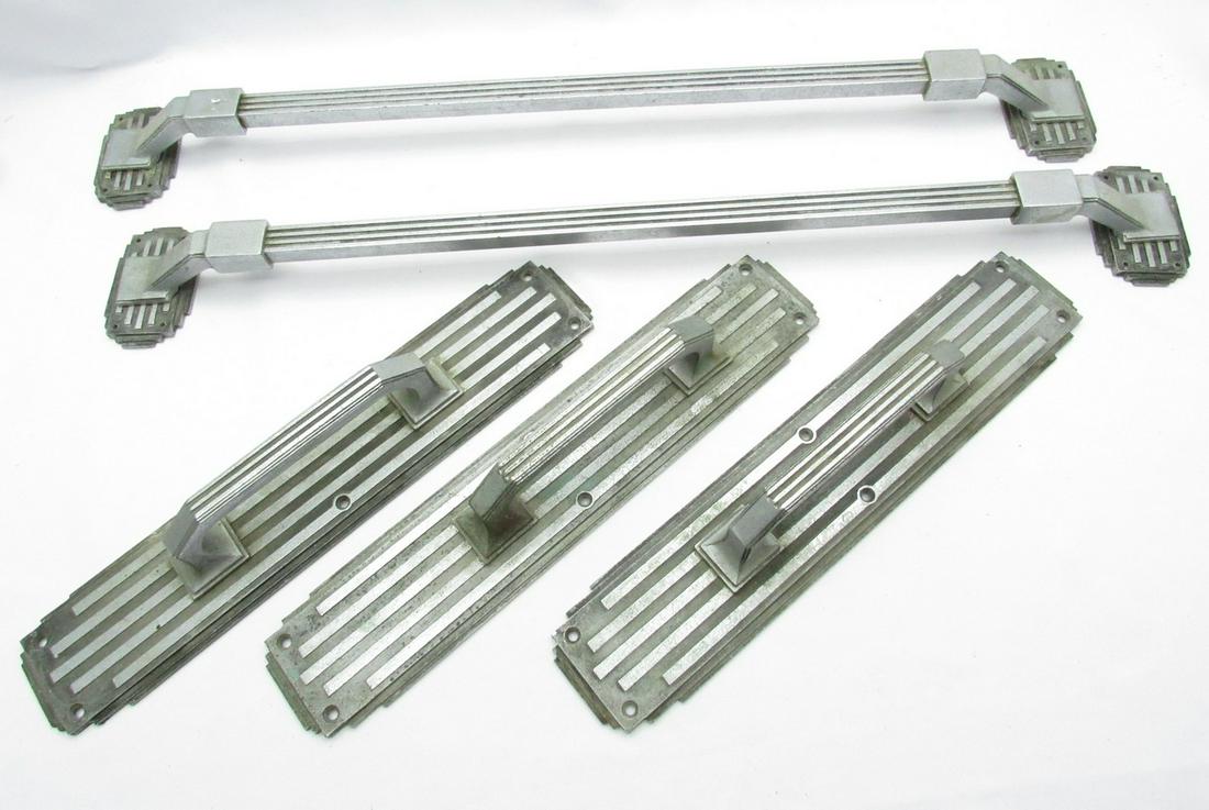 Impressive and Unique! American Art Deco Bronze Door Affixing Set Made By Corbin (1 of 17)