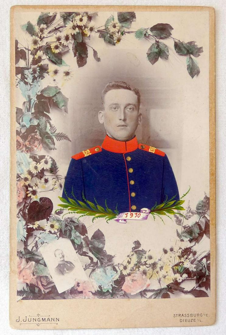 Art nouveau cabinet photo of a Jewish Cadet, oil hand colored. Photo J. Jungmann, Strassburg (1 of 4)