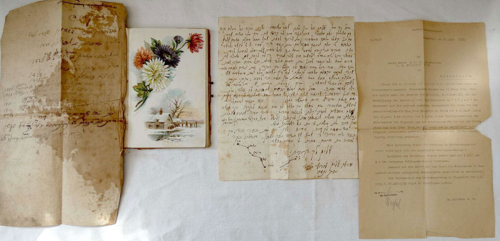 Art nouveau illust. diary of a Jewish Girl from a family Rind and 9 items of the family, 19th- early (1 of 20)