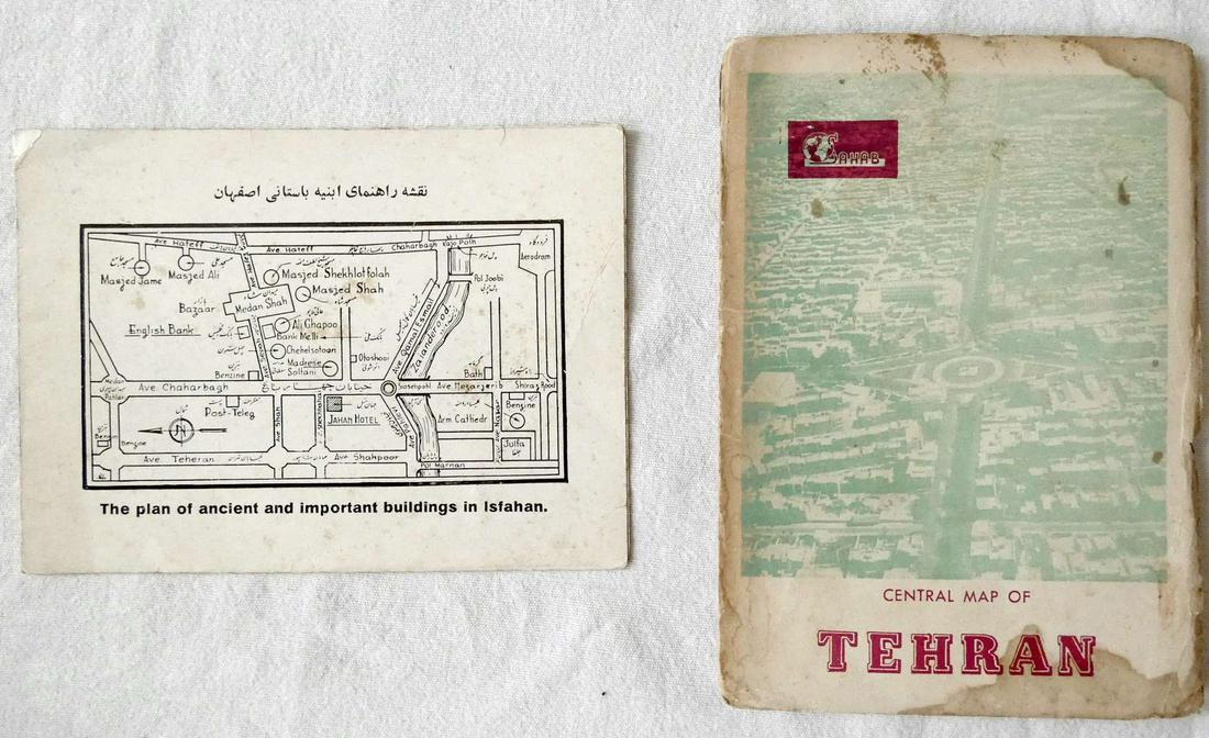 Iran. 2 Litho tourist maps of Tehran and Isfahan, 1960â€™s (1 of 13)