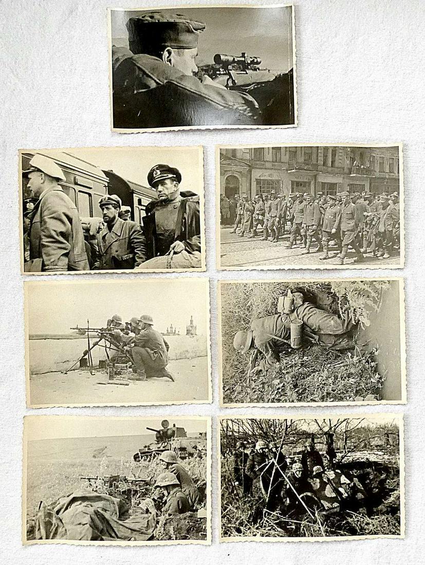 WWII 7 orig. photos of Nazi troops from front and â€œmarch of shame" in Kiev, PC size: WWII 7 orig. photos of Nazi troops from front and â€œmarch of shame" in Kiev, PC size Stamps on reverse side of one photo: Special fund of the Ministry of Internal Affairs of the Ukraine. Sta