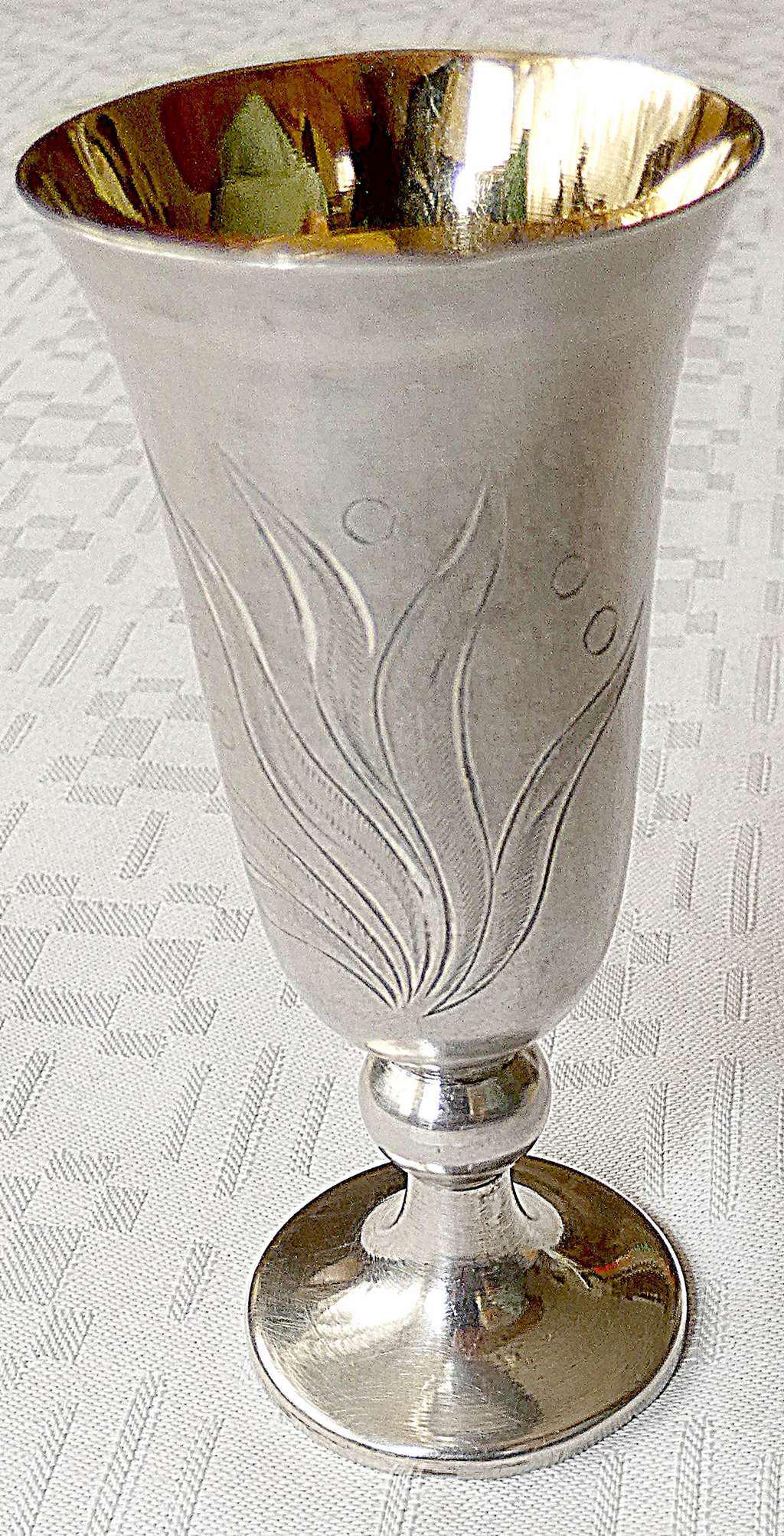 Russian USSR gilt silver 916 vodka liquor cup goblet, Tallinn, Estonia, 43 gr. (1 of 8)