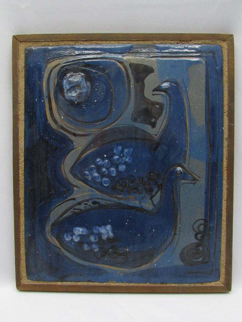 Vintage ceramic plaque designed by artist Hanne StentÃ¸j Denmark (1 of 6)