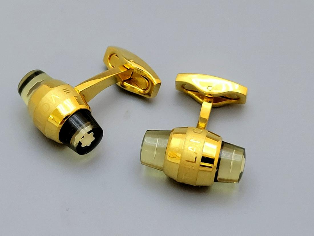 Pair of Gilded Cufflinks Made by Montblanc (1 of 4)