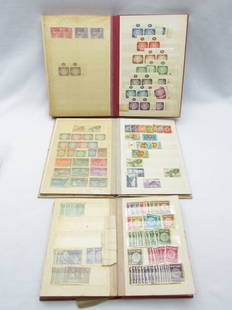 A collection of early Israeli postal stamps: A collection of early Israeli postal stamps, mainly from the 1950s-1960s, contained in three periodical albums, including, among other things, stamps for festive events, writers, postage charges, site