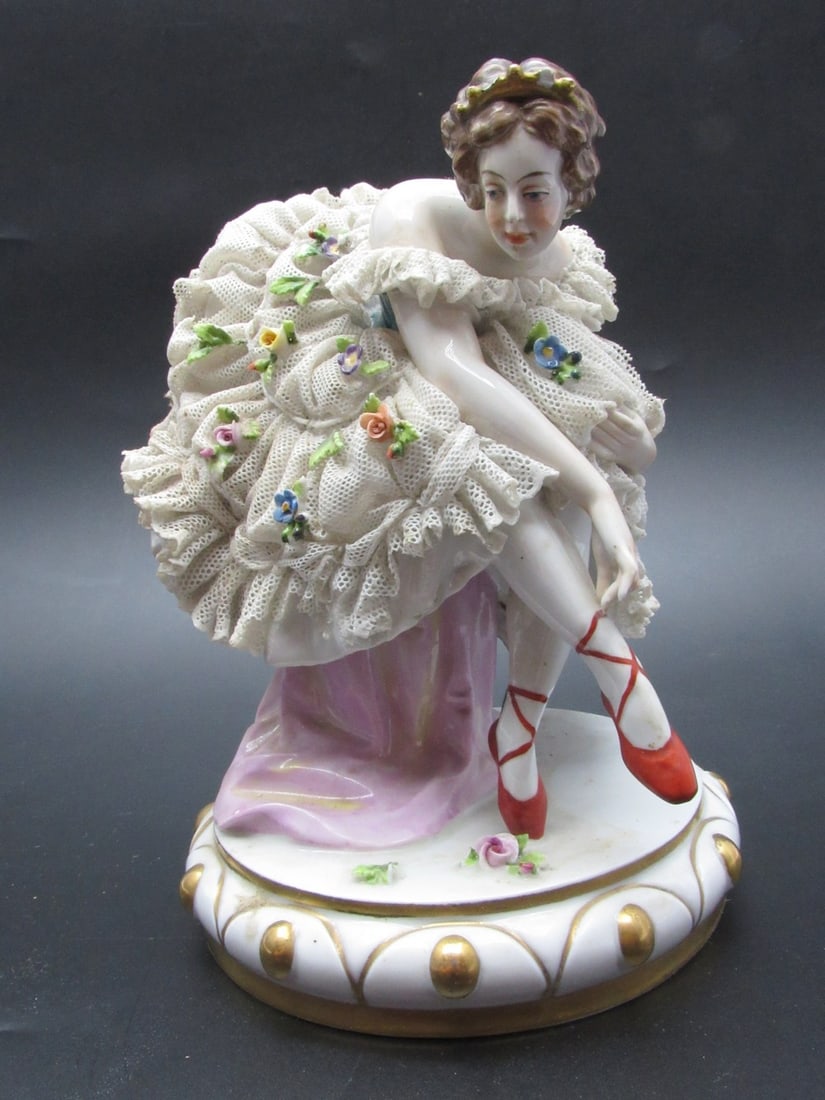 German porcelain "Ballerina" figurine made by Volkstedt (1 of 8)