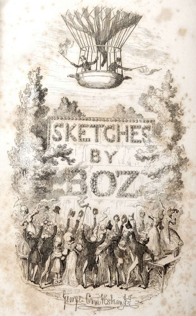 Charles Dickens “Sketches By Boz” illustr. by G. Cruikshank, lifetime ed., 1866, London: bbbb