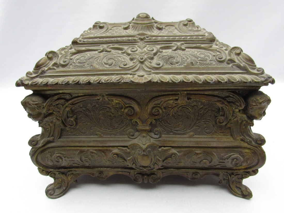 A bronze jewelry box decorated in the Renaissance style (1 of 9)