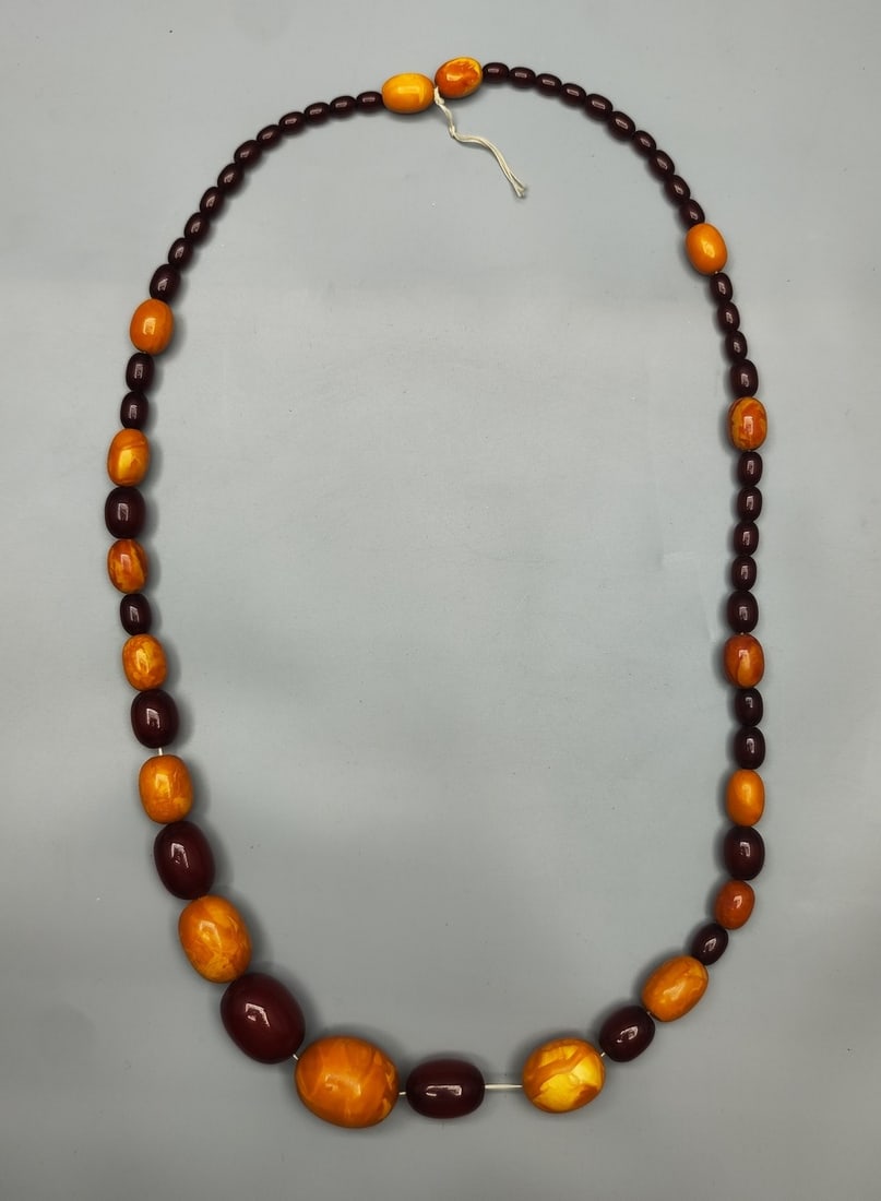 Cherry Amber bakelite and faux-amber bead necklaces (1 of 9)