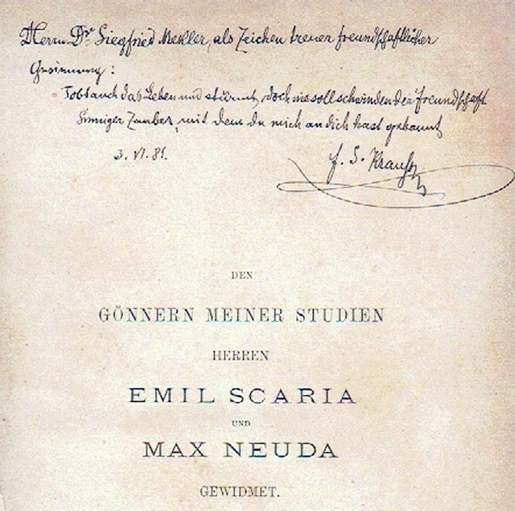 Friedrich Salomon Krauss, Jewish scientist, his Autograph on Book: Artemidoros aus Daldis. Symbolik (1 of 3)