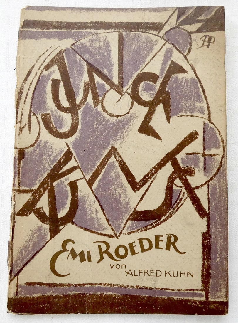 Emy Roeder von Alfred Kuhn, Bauhaus Avant-garde Litho cover by Bernhard Hoetger, illustr., 1st ed.,: Emy Roeder von Alfred Kuhn, Bauhaus Avant-garde Litho cover by Bernhard Hoetger, illustr., 1st ed., Junge Kunst, Band 18, 1921, in German Klinkhard & Biermann / Leipzig, 1921., 15 pp. including 1