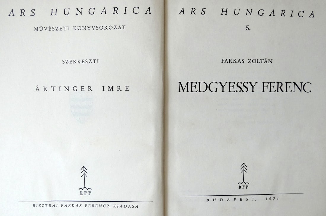 Farkas Zoltan: Medgyessy Ferenc, illustr., Budapest, 1934, in Hungarian: Farkas Zoltan: Medgyessy Ferenc, illustr., Budapest, 1934, in Hungarian 30pp., 32 b/w plates and frontispiece plate, limited edition of 1000 copies. Hard cloth cover, 26 x 18 cm. Condition: some wear 