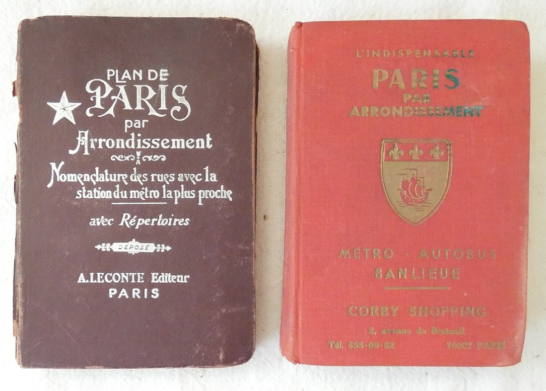 2 Old Paris guides with many lithographed maps, Paris, in French (1 of 16)