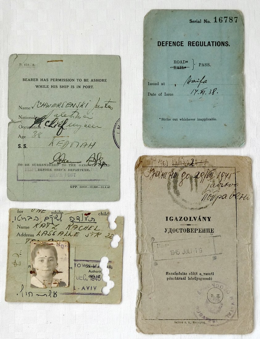 4 Documents (parts) of Jewish people, 1930-40’s, Eretz Israel. (1 of 9)