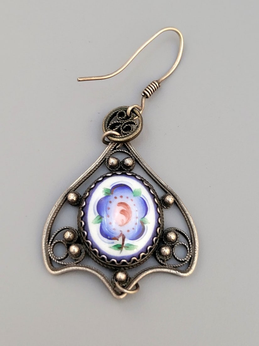 Set of a pair of old Soviet Melchior earrings and pendant (1 of 6)