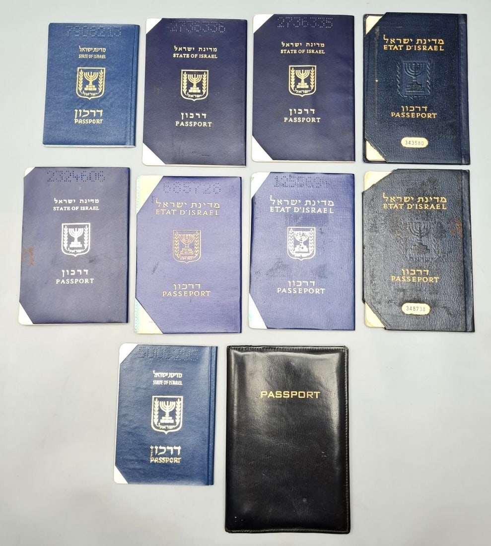 An assortment of 9 Israeli passports (1 of 17)