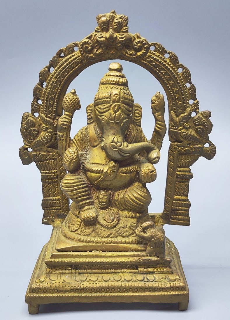Old Indian "Ganesh" brass figurine (1 of 8)