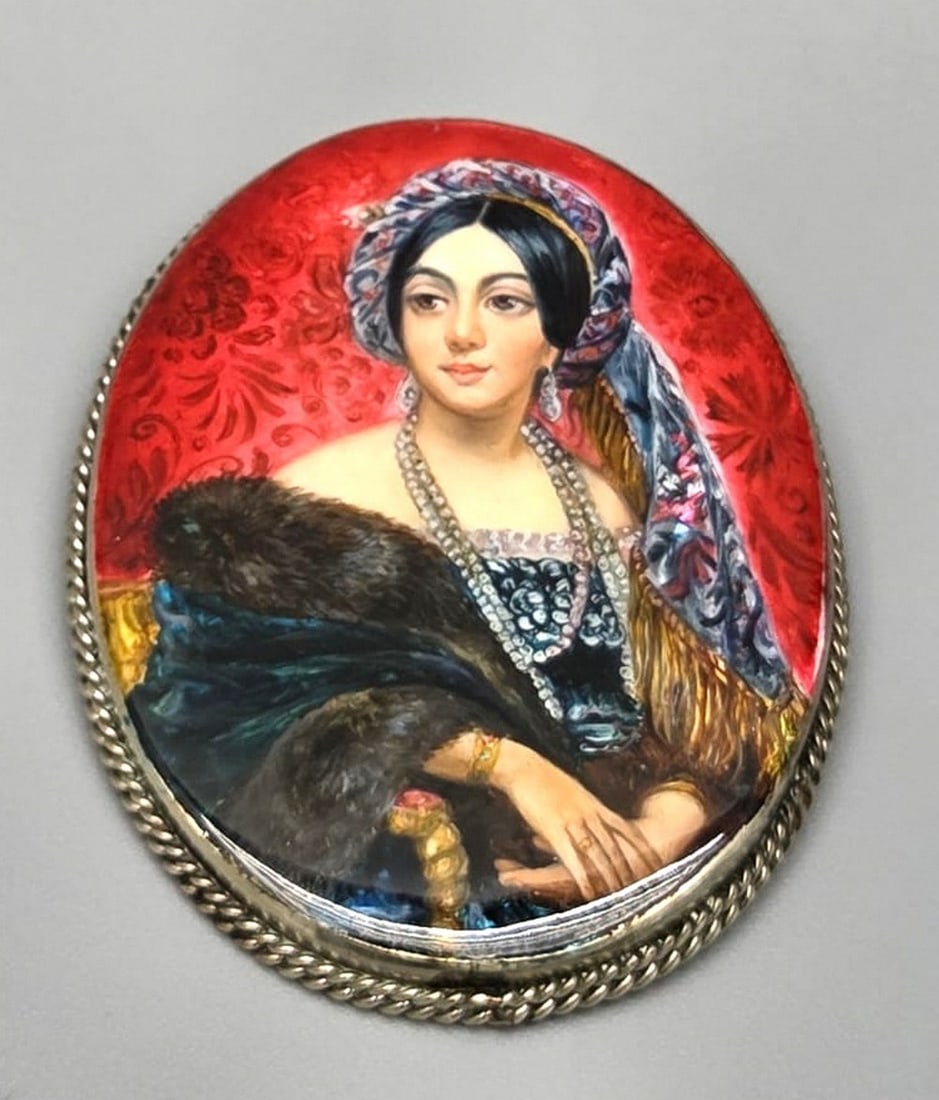 After Karl Pavlovich Bryullov, Portrait of Princess Z. A. Volkonskaya - Brooch (1 of 4)