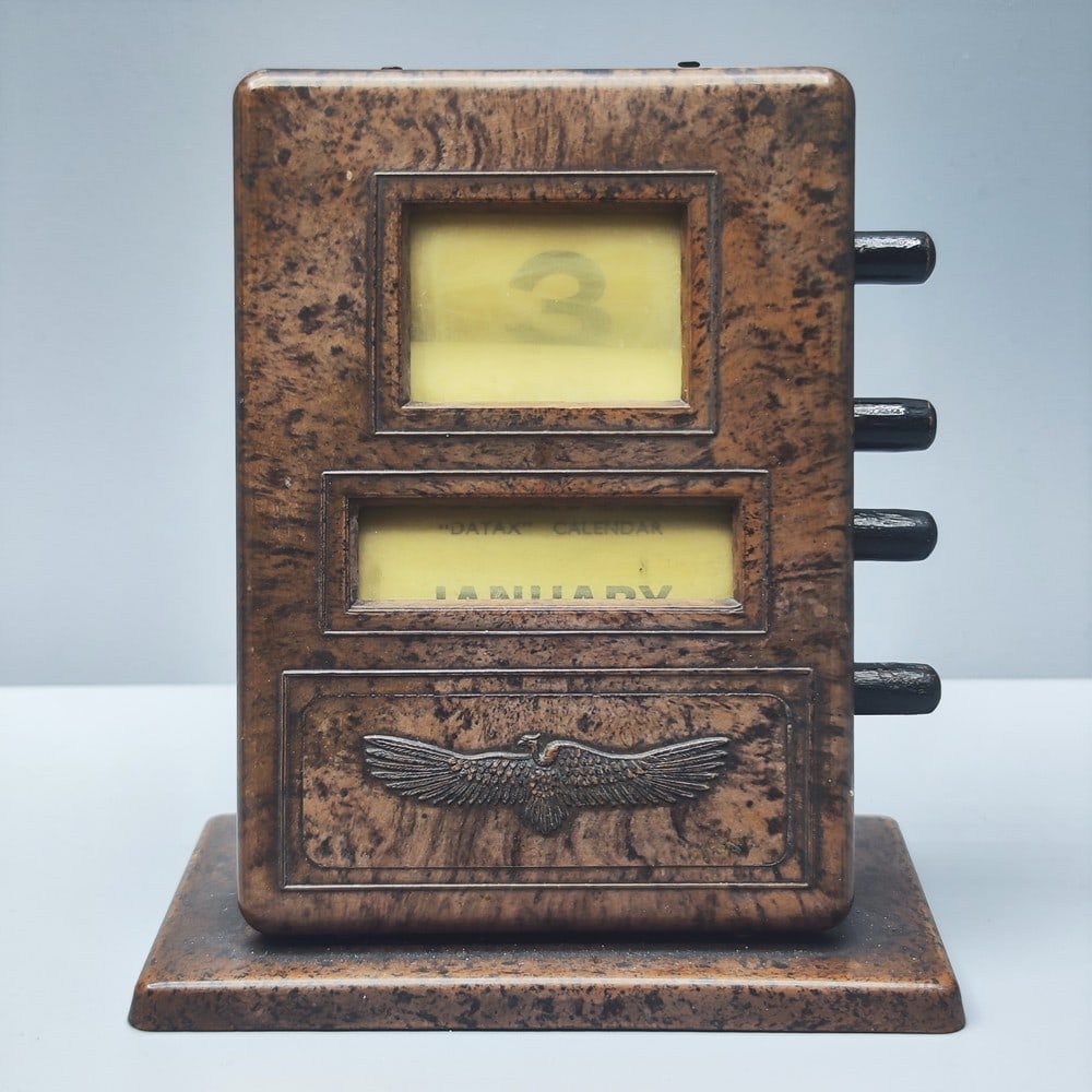 Art Deco English Desk Calendar in Bakelite "Datax Calendox" (1 of 4)