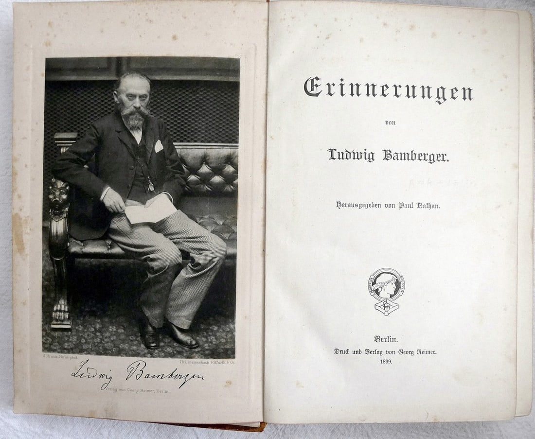 Ludwig Bamberger, German Jewish Economist, his Large Handwritten Letter 1886 and Book (1 of 18)