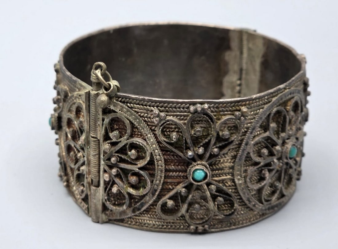 Antique Ethnic Islamic Silver Bangle Bracelet (1 of 5)