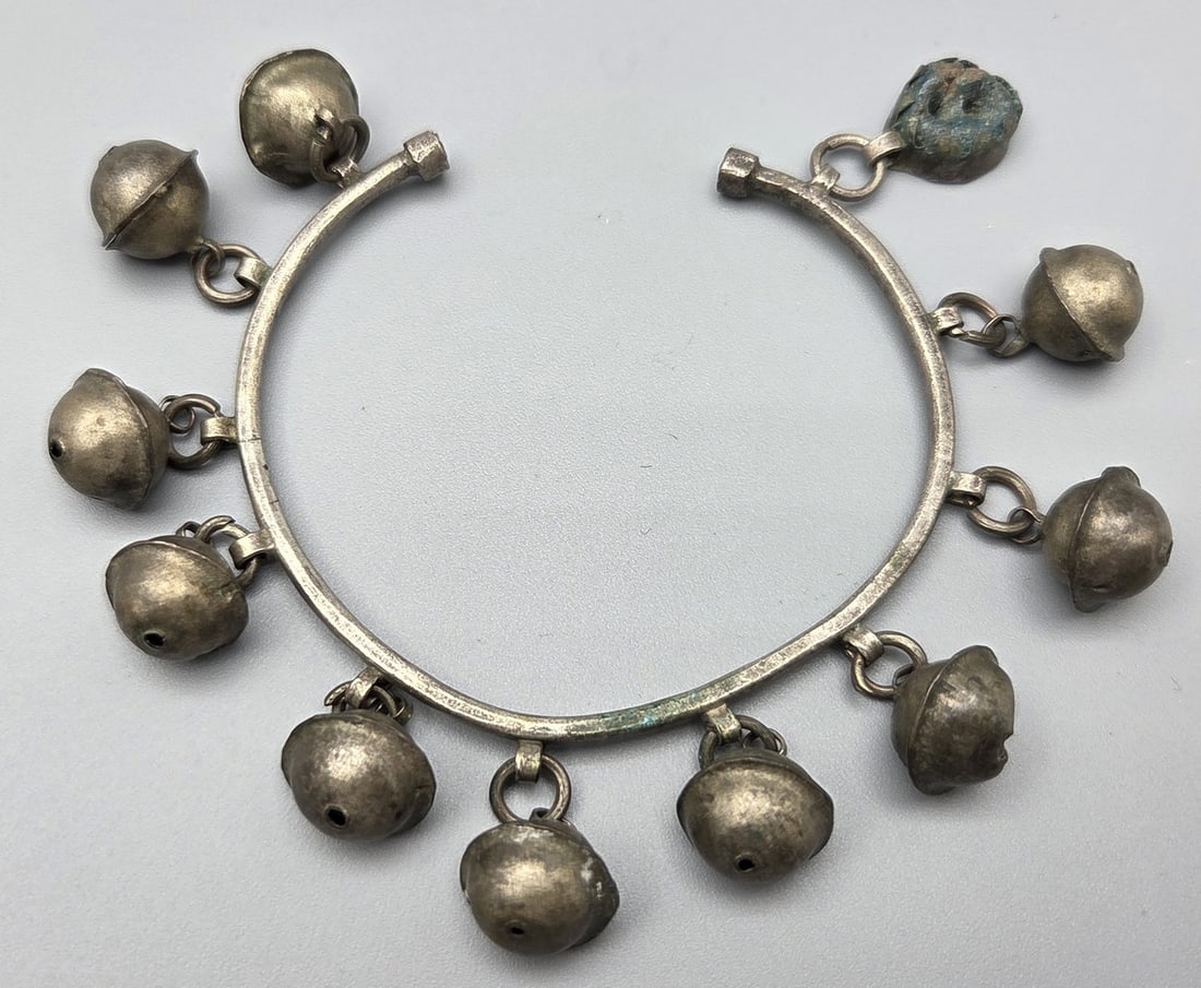 Antique Ottoman Bedouin Bell Amulet Bangle Bracelet (1 of 4)