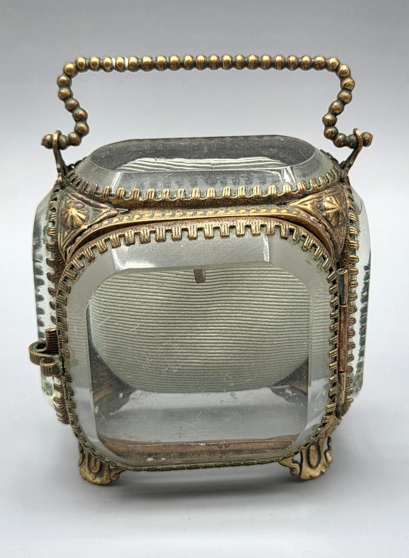 Antique Victorian Glass Pocket Watch Box (1 of 6)