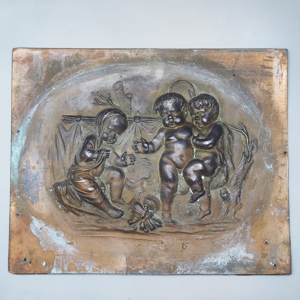 Unknown artist, children (putti) warming themselves by the fire (1 of 4)