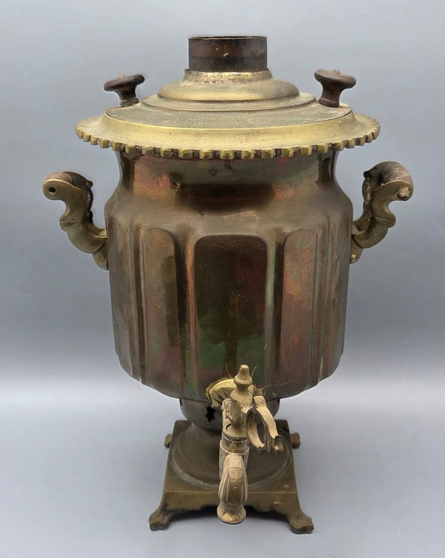 Antique Russian Imperial brass samovar (1 of 10)