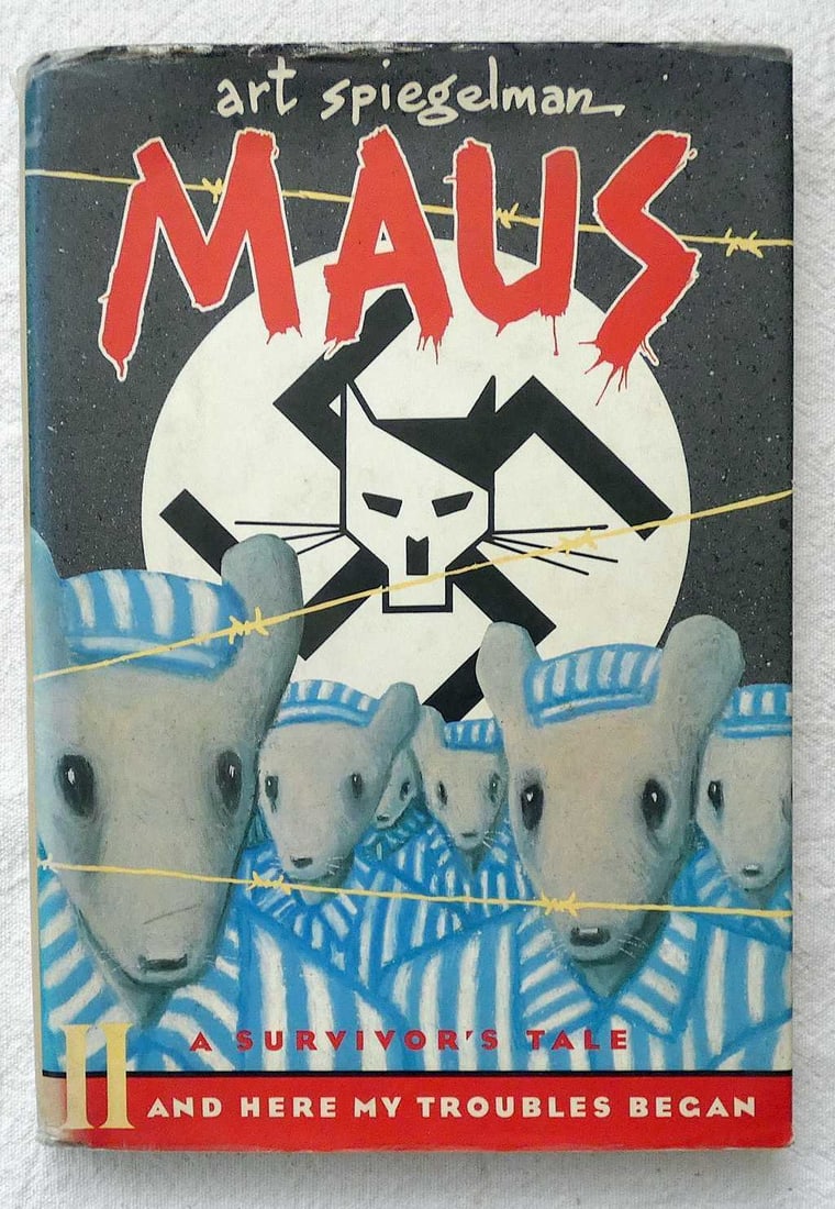 Holocaust. Art Spiegelman. Maus II: A Survivor's Tale And Here My Troubles Began. Comics, 1st ed.,: Holocaust. Art Spiegelman. Maus II: A Survivor's Tale And Here My Troubles Began. Comics, 1st ed., 1991 Pantheon Books. Ney York, 1991., 1st ed., 135 pp., Hard cover, illustrated endpapers, DJ, size: 