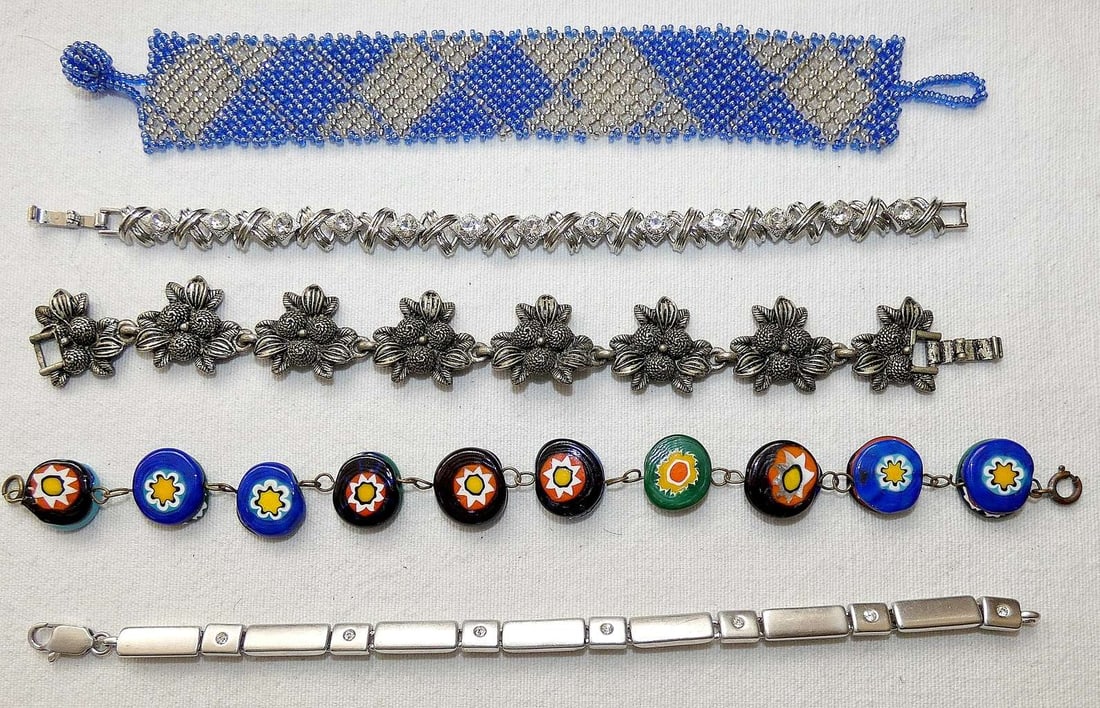 Lot of 5 vintage bracelets, total weight: 96 gr. (1 of 6)