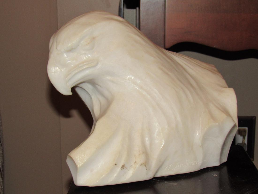 Stone Marble Sculpture - White Eagle Head - T. Anderson (1 of 10)