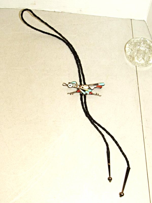Roadrunner Metal and Stone Leather Bolo (1 of 3)