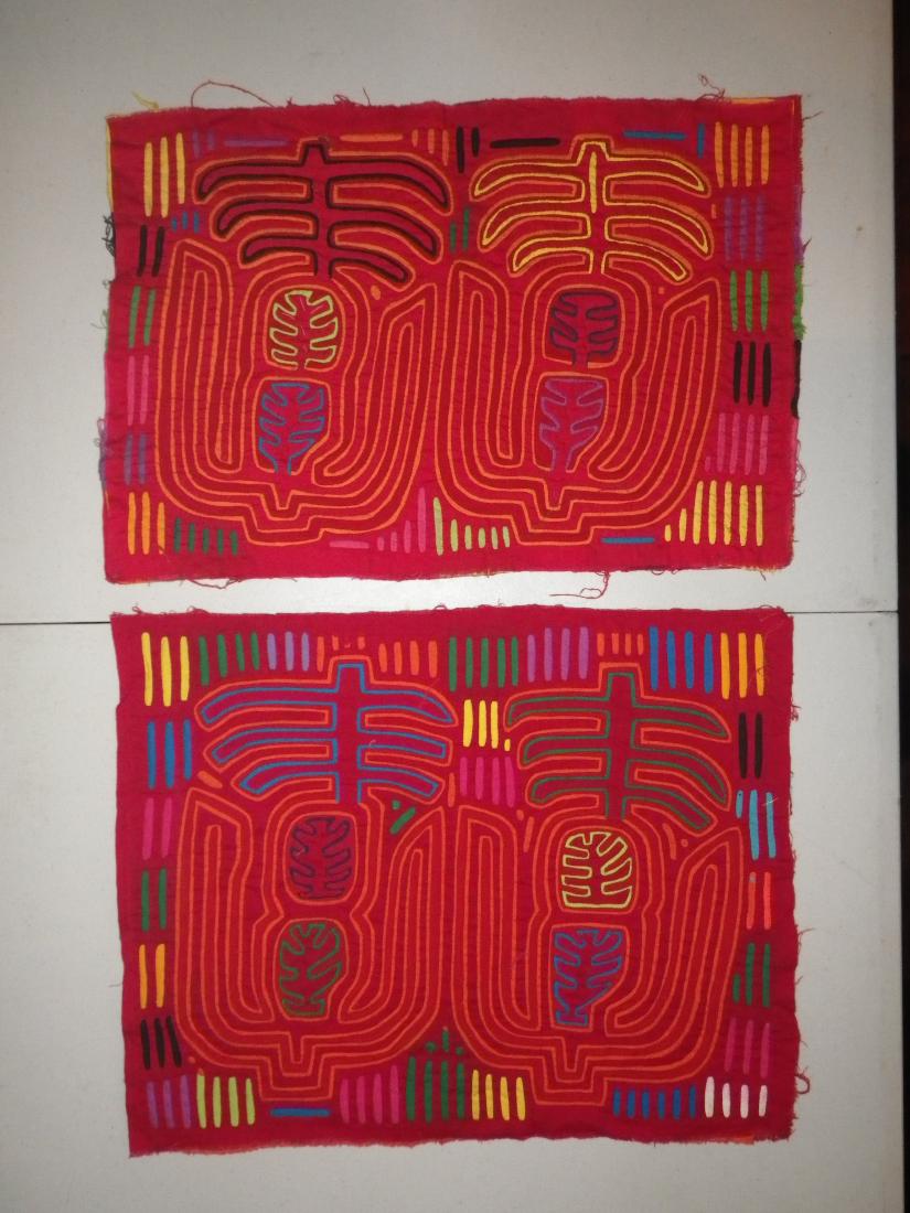 Two (2) Red Native American Molas (1 of 6)