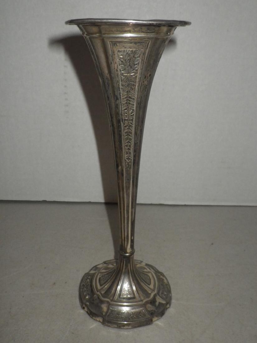 Antique Wallace Co Sterling Silver Ornate Bud Vase