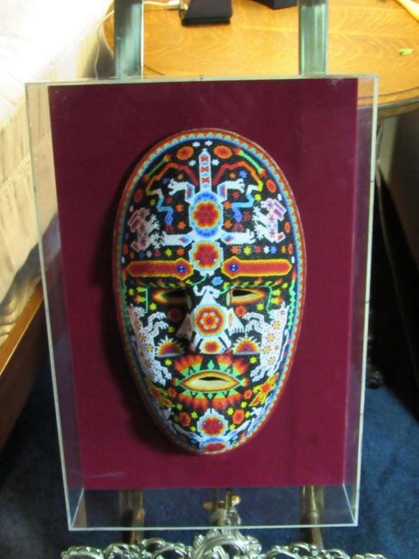 Beaded Mask in Lucite Box Frame (1 of 8)