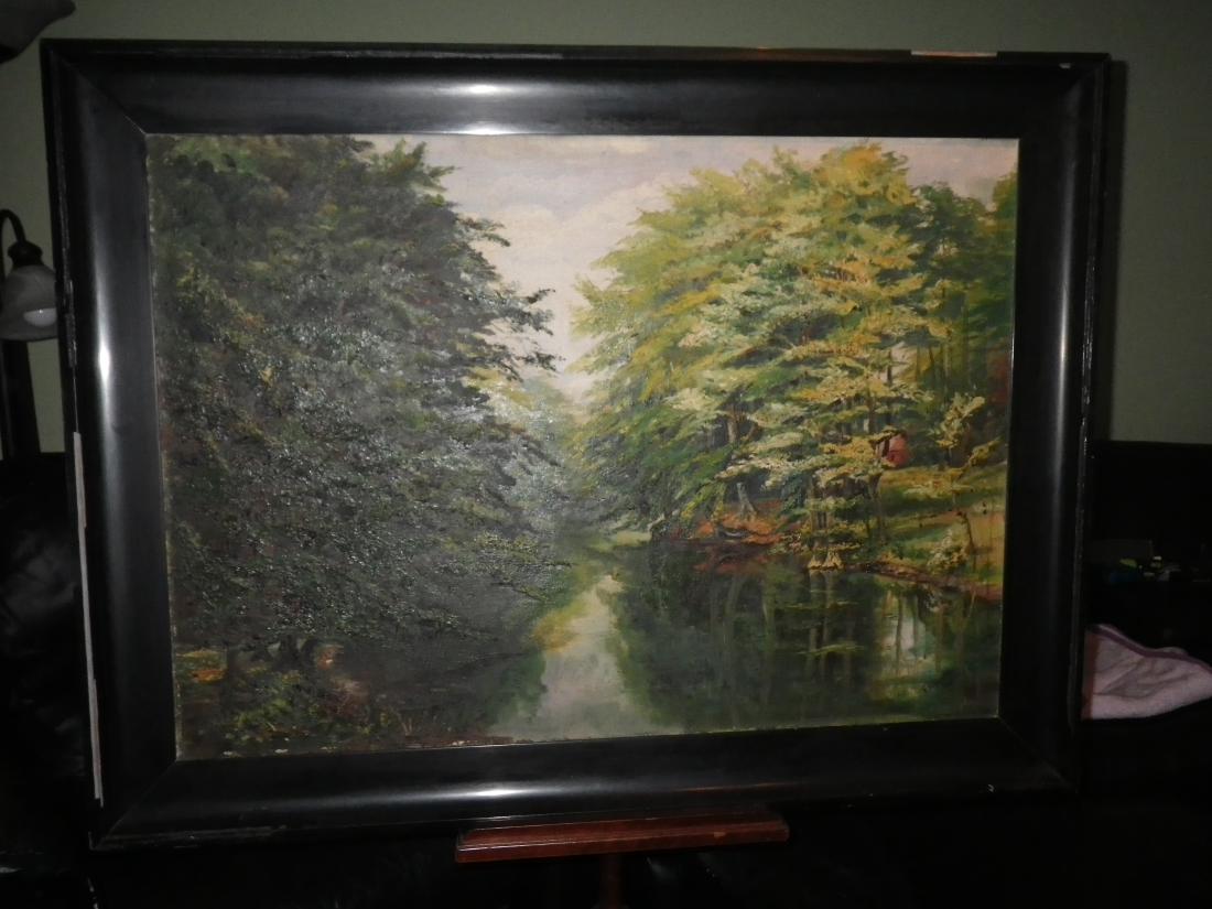 Wooded Forest Scene Painting - Oil on Canvas Signed (1 of 9)