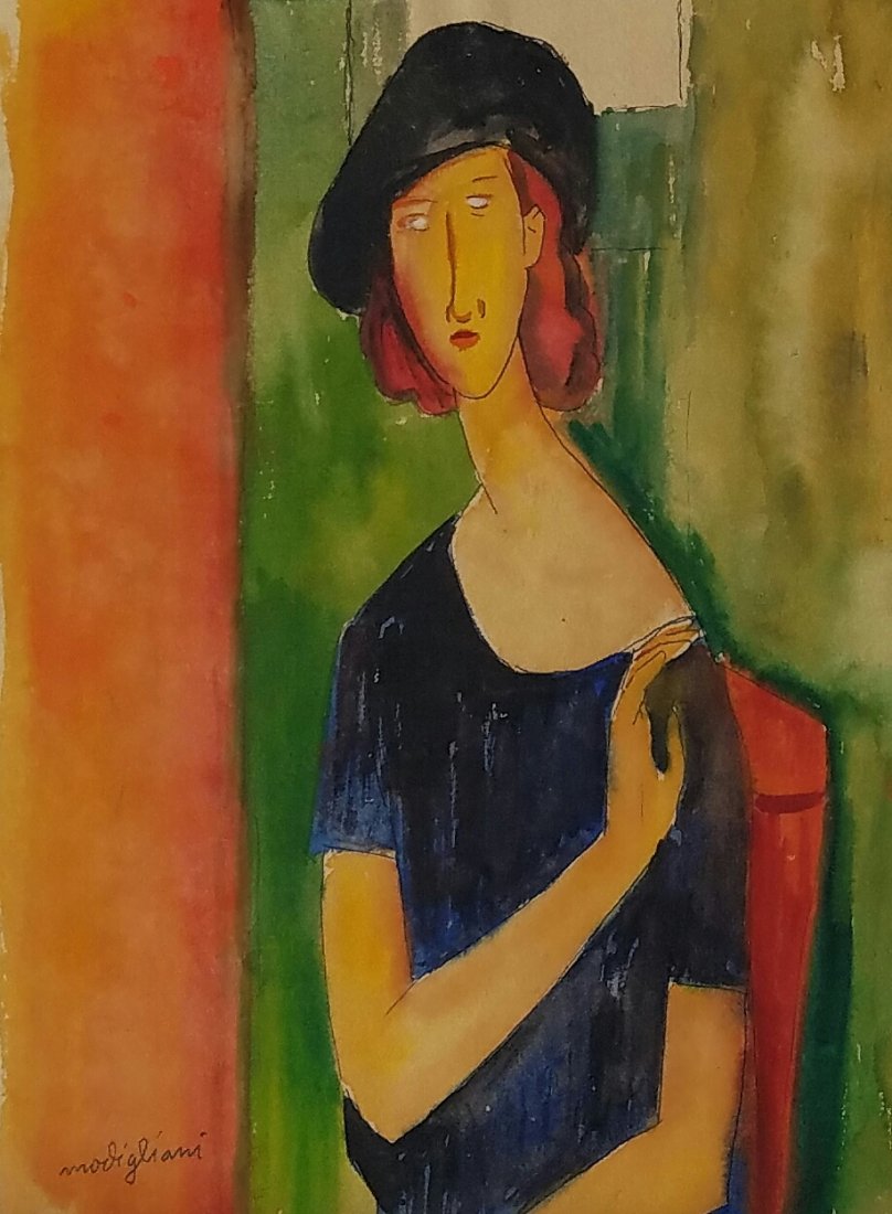 Amedeo MODIGLIANI (1884-1920) Watercolor on Paper (1 of 1)