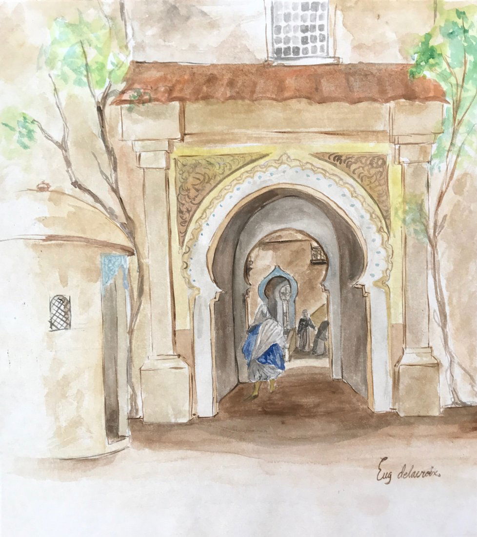 Eugène DELACROIX (1798-1863) Watercolor on Paper (1 of 1)