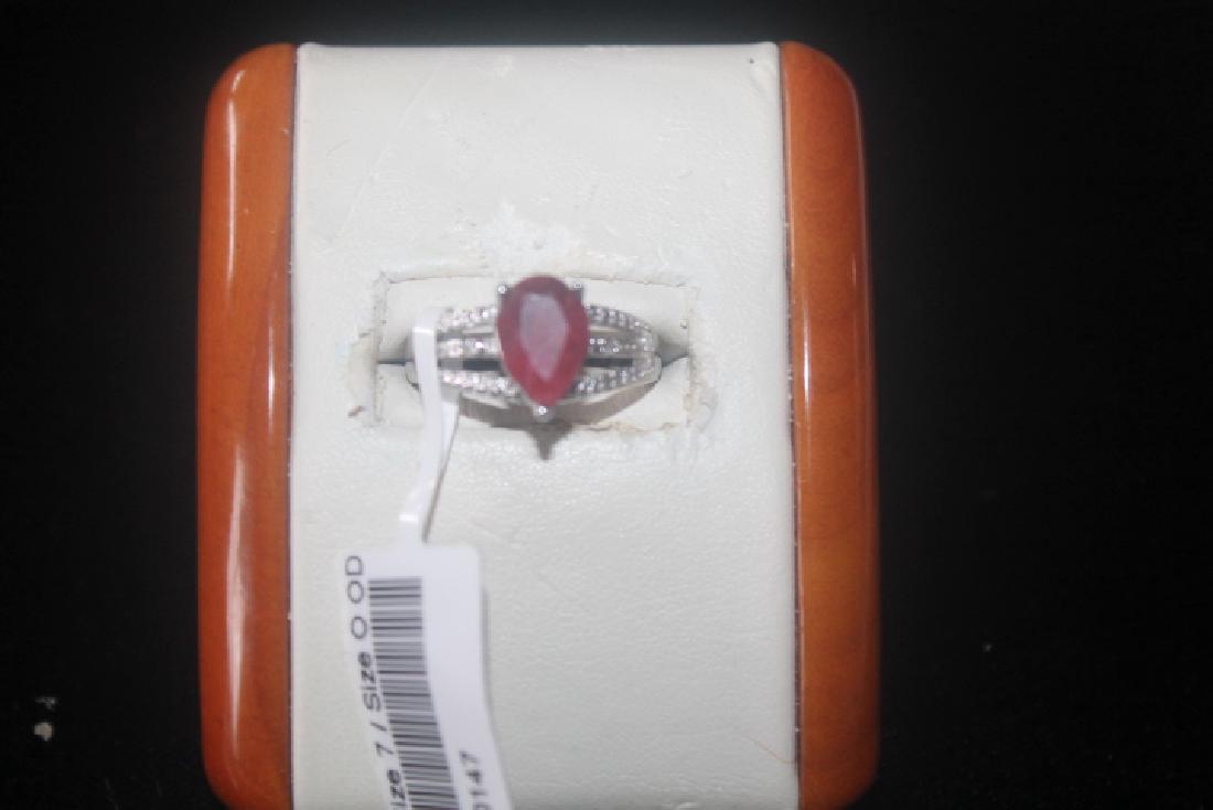 Stunning Pigeon Blood Ruby & Diamond Band Ring (1 of 1)