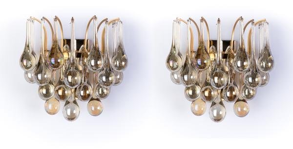 Mid-Century Crystal Pair Of Sconces By Christoph Palme (1 of 6)