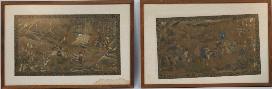 Chinese old painting on silk: Chinese old painting on silk. 24x16"