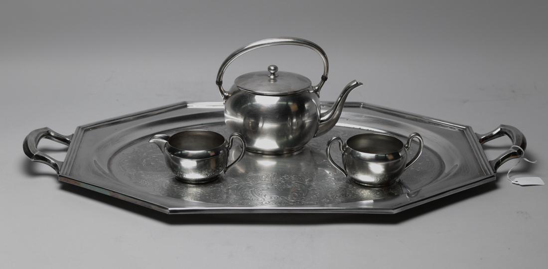Four pieces of fine silverÂ tea set (1 of 5)