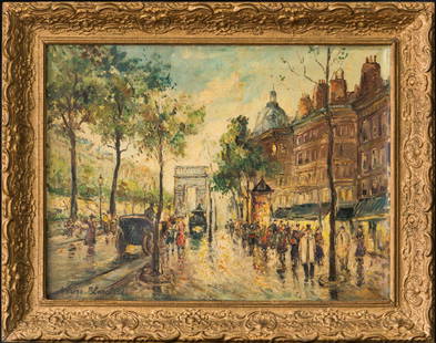 Antoine Blanchard (c.1910 - 1988) France Artist Oil: Antoine Blanchard (c.1910 - 1988) Antoine Blanchard was active/lived in France. Antoine Blanchard is known for Parisien street scene painting-upper class genre.Signed Lower LeftOil on CanvasPainting