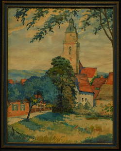 Ohio, New Mexico Artist Alice Schille (1869 - 1955): Medium: Watercolor / Paper Age: Circa 1930's Painting Size: 18" x 14" Artist: Alice Schille (1869 - 1955) Frame Size: 19" x 15" Signature: Lower LeftCondition: Great Condition Frame: Well Matched